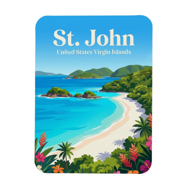Trunk Bay United States Virgin Islands Magnet (Vertical)
