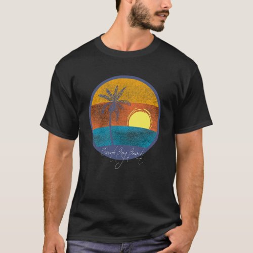 Trunk Bay USVI Beach Distressed Retro Sunset T_Shirt