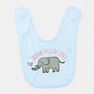 Trunk Full of Love Cute Elephant Doodle Baby Bib