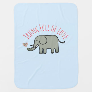 Trunk Full of Love Cute Elephant Doodle Baby Blanket