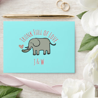 Trunk Full of Love Cute Elephant Valentine's Envelope