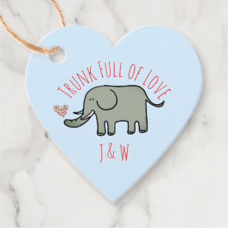 Trunk Full of Love Cute Elephant Valentine's Favor Tags