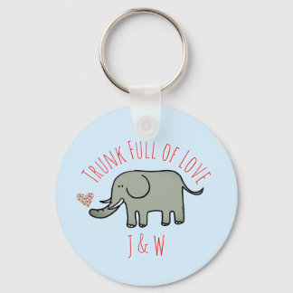 Trunk Full of Love Cute Elephant Valentine's Keychain