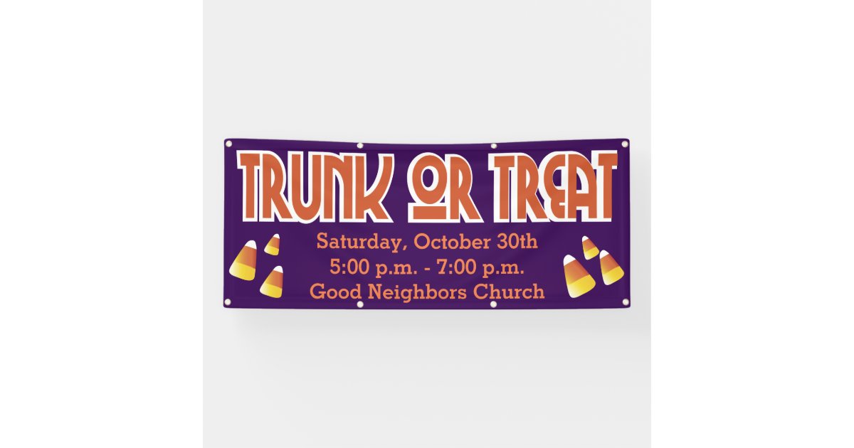 Trunk Or Treat Candy Corn Banner | Zazzle