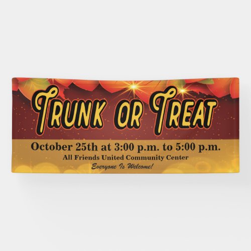 Trunk or Treat Community Church Fall Leaves Banner