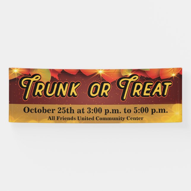 Trunk or Treat Community Event Banner (Horizontal)