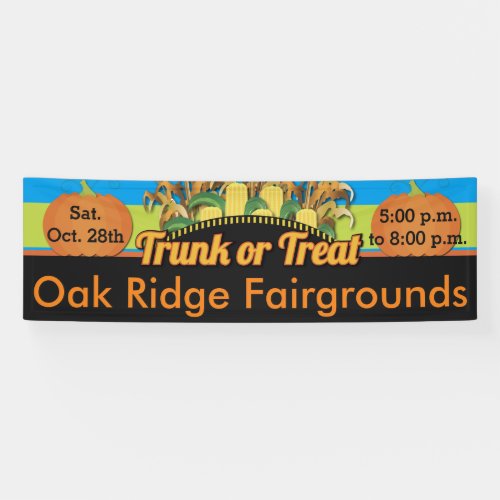Trunk or Treat Corn and Pumpkin Fall Harvest Banner