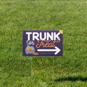 Trunk or Treat Custom Halloween Direction Yard Sign