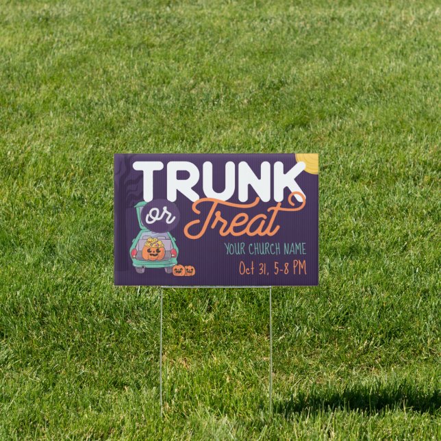 Trunk or Treat Custom Halloween Yard Sign (Insitu)