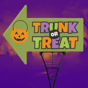 Trunk or Treat Direction Party Event Sign