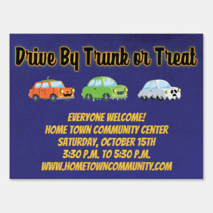 Trunk or Treat Drive By Car Halloween Sign