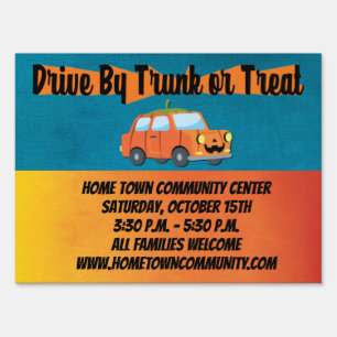 Trunk or Treat Drive By Halloween Event Sign