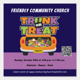 Trunk or Treat Event Halloween Sign