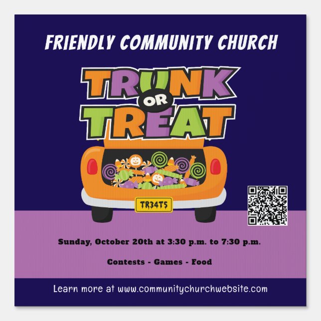 Trunk or Treat Event Halloween Sign (Front)