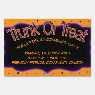 Trunk or Treat Family Friendly Church Community Sign