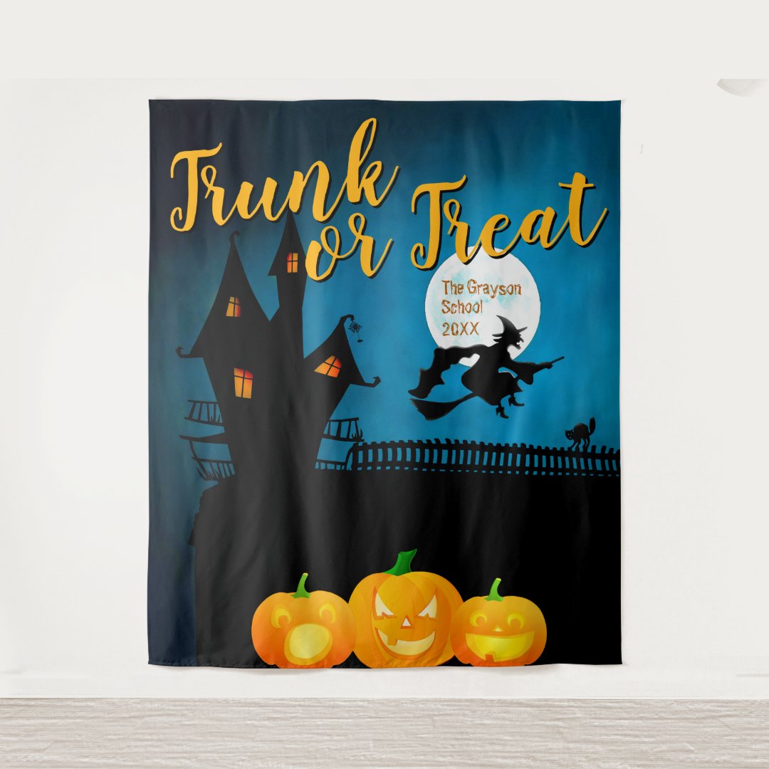 Trunk or Treat Halloween Background Photo Backdrop | Zazzle