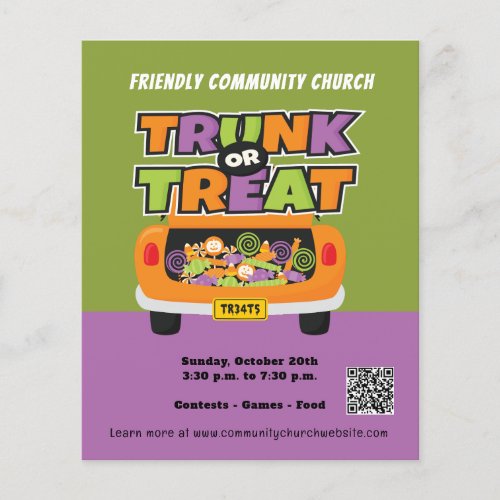 Trunk or Treat Halloween Banner Flyer