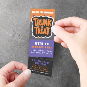 Trunk or Treat Halloween Business Coupon Tickets