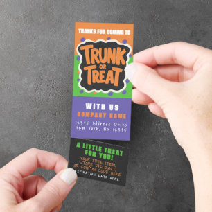 Trunk or Treat Halloween Business Coupon Tickets