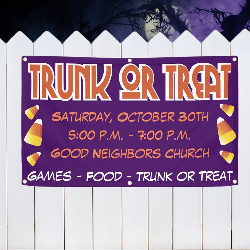 Trunk Or Treat Halloween Candy Corn Banner