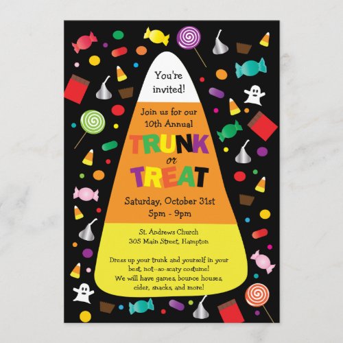 Trunk or Treat Halloween Candy Invitation