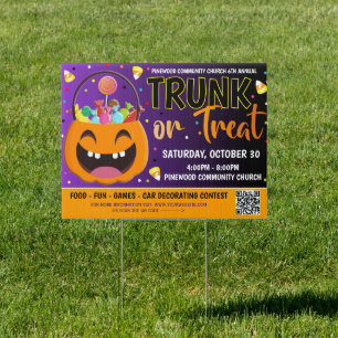 Trunk or Treat Halloween Event Yard Sign