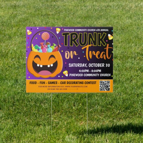 Trunk or Treat Halloween Event Yard Sign