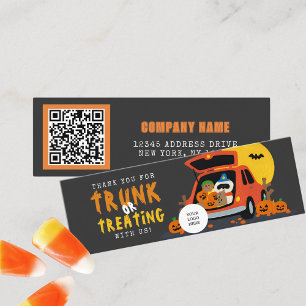Trunk or Treat Halloween Ghoulish Guest Thank You  Mini Business Card