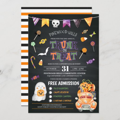 Trunk Or Treat Halloween Invitation