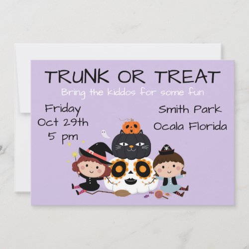 Trunk or Treat Halloween  Invitation