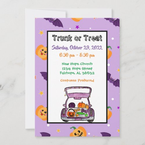 Trunk or Treat Halloween Invitation