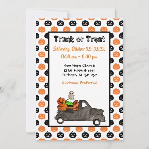 Trunk or Treat Halloween Invitation