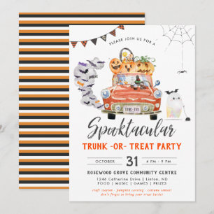 Trunk Or Treat   Halloween Party Invitation