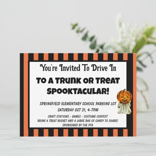 Trunk or Treat Halloween party invitation