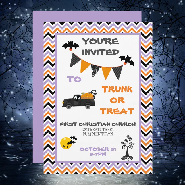 Trunk or Treat Halloween Party Invitation Zazzle