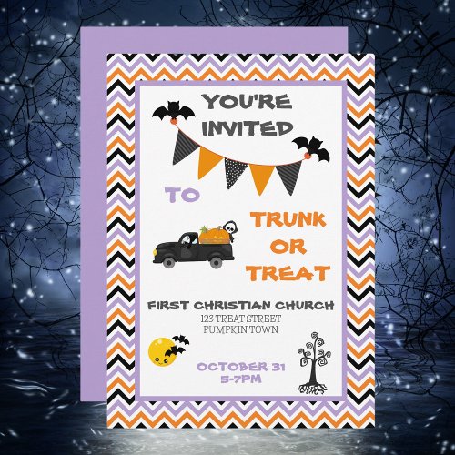 Trunk or Treat Halloween Party Invitation