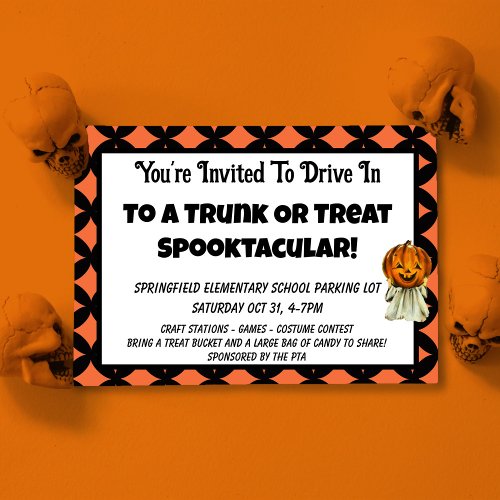 Trunk or Treat Halloween party invitation