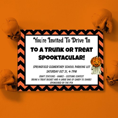 Trunk or Treat Halloween party invitation