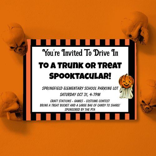 Trunk or Treat Halloween party invitation