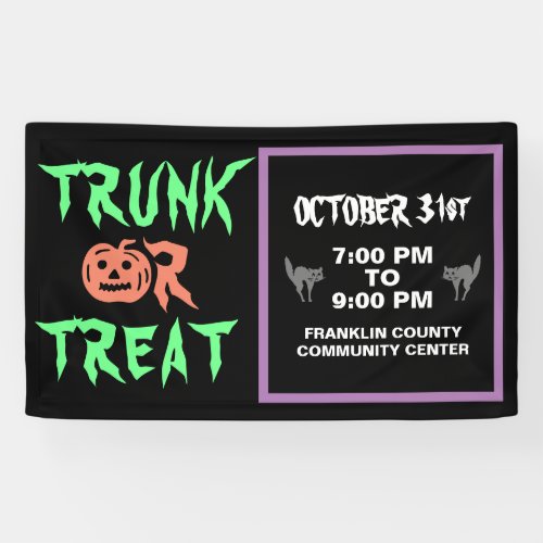 Trunk or Treat Halloween Pumpkin Community Banner