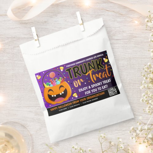 Trunk or Treat Halloween QR Code Treat Favor Bag