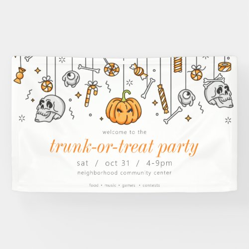 Trunk or Treat Modern Chic Halloween Party Banner