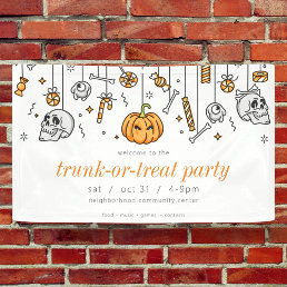 Trunk or Treat Modern Chic Halloween Party Banner