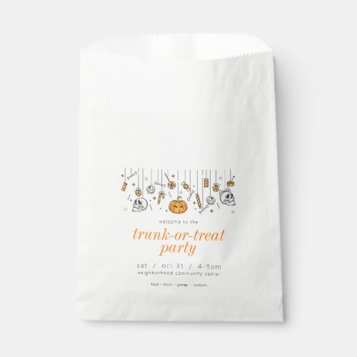 Trunk or Treat Modern Chic Halloween Party Favor Bag