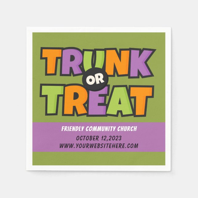 Trunk or Treat Party Church Event Napkins (Front)