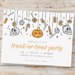 Trunk or Treat Party Modern Halloween Invitation Postcard<br><div class="desc">Instead of the traditional trick-or-treat,  celebrate trunk-or-treat with friends and neighbors!</div>