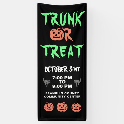 Trunk Or Treat Pumpkin Community Halloween  Banner