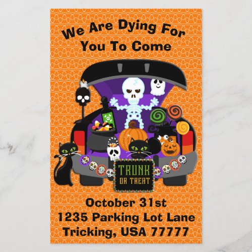 Trunk or Treat Skeleton Halloween 55 x 85 Flyer