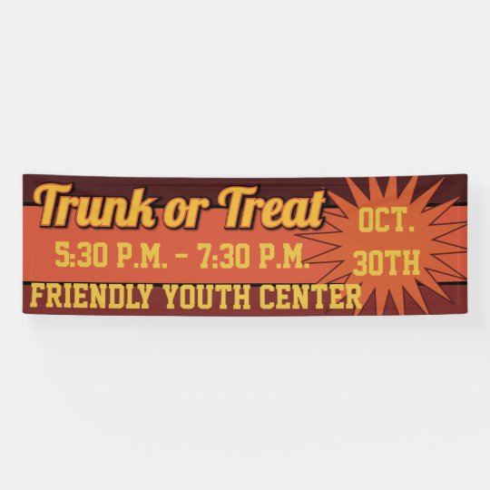 Trunk Or Treat Starburst Banner Zazzle Com