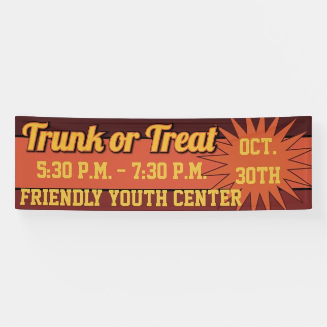 Trunk or Treat Starburst Banner (Horizontal)